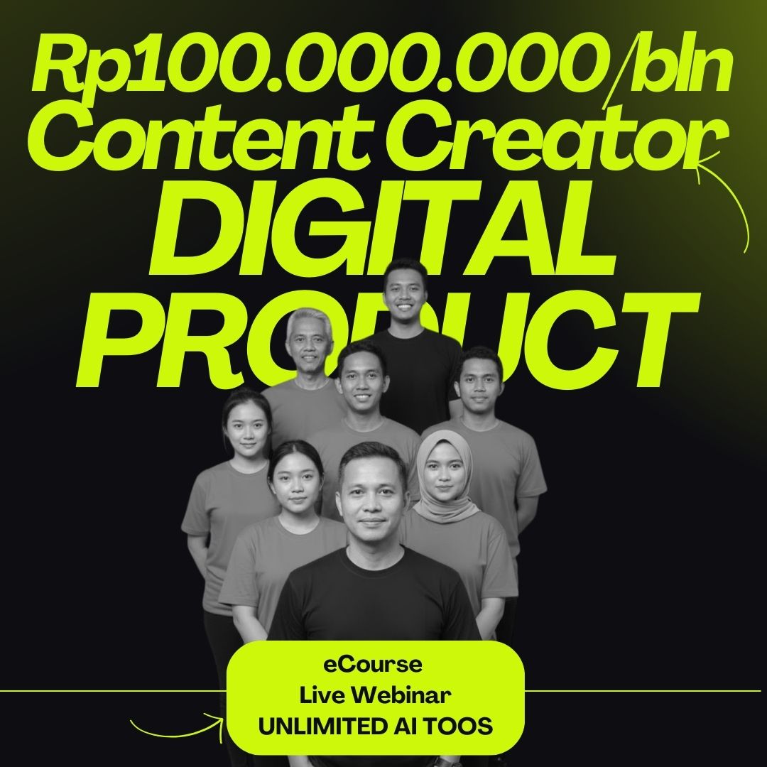 eCourse + AI Tools + Live Webinar Content Creator income 10jt/bln dalam waktu 14 hari